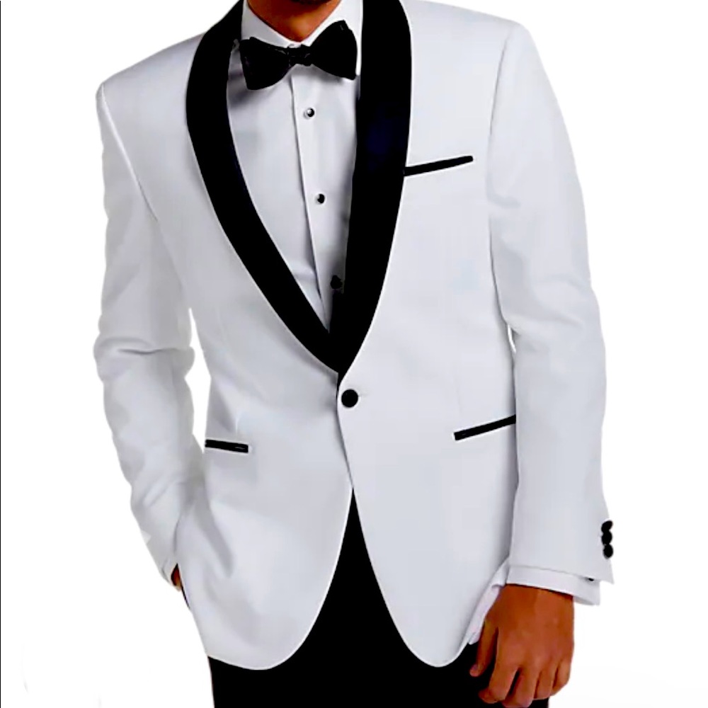 Egara Slim Fit Shawl Lapel Dinner Jacket, White